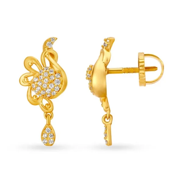 Luxe 22 Karat Yellow Gold And Gemstone Danglers - Image 2