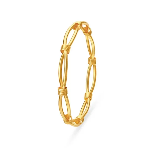 Twisted Brilliance Gold Bangle - Image 2