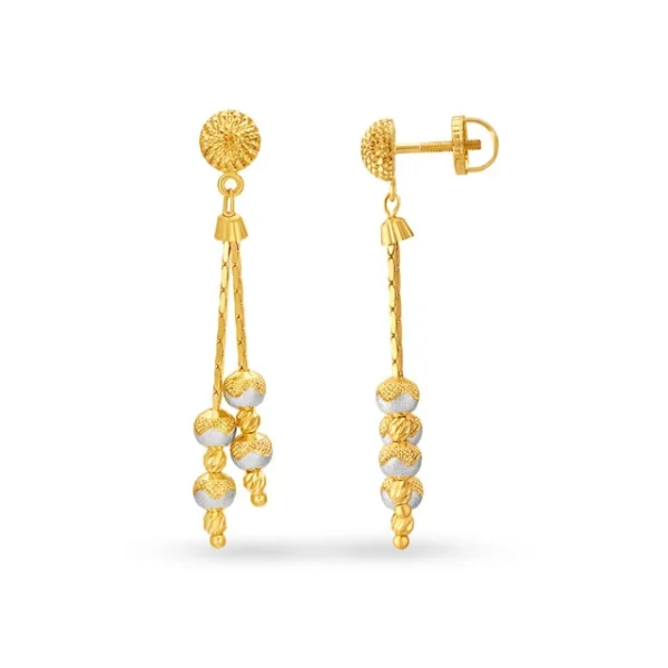 Majestic Cascade Gold Drop Earrings - Image 2