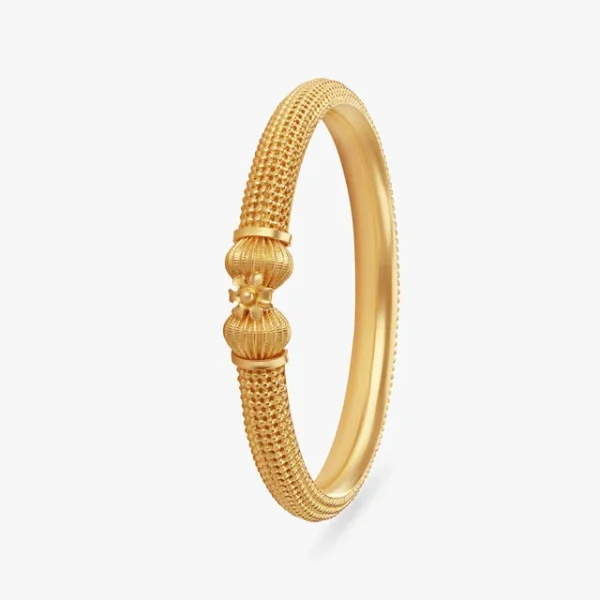 Bold Intricate Gold Bangle - Image 2