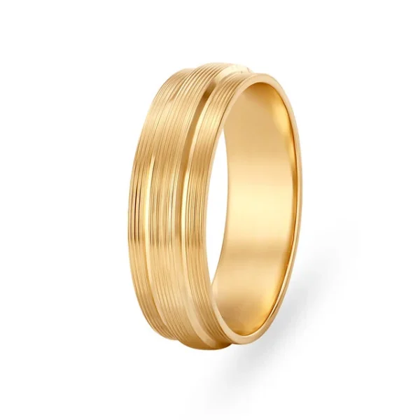 Classic Grooved Gold Finger Ring