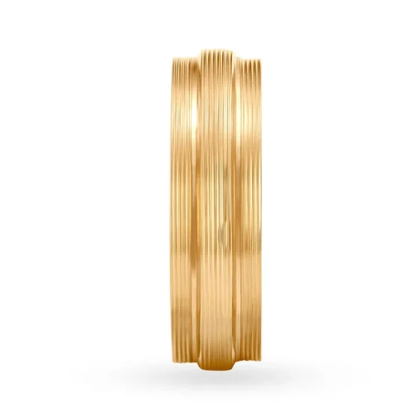 Classic Grooved Gold Finger Ring - Image 2