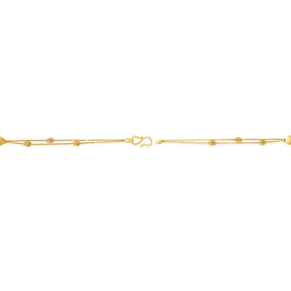 Delicate Yellow Gold Carved Bead Bracelet