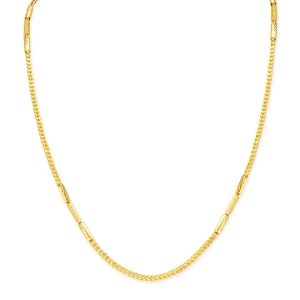 Spiral Carvings Gold Chain for Men