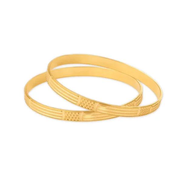 Gleaming Grandeur Gold Bangles - Image 3