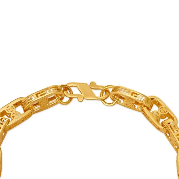 Stunning Carved Gold Bracelet For Men - Image 2