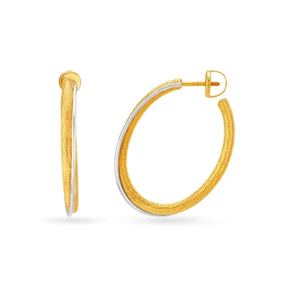Contemporary Gold Hoop Earrings - Image 3