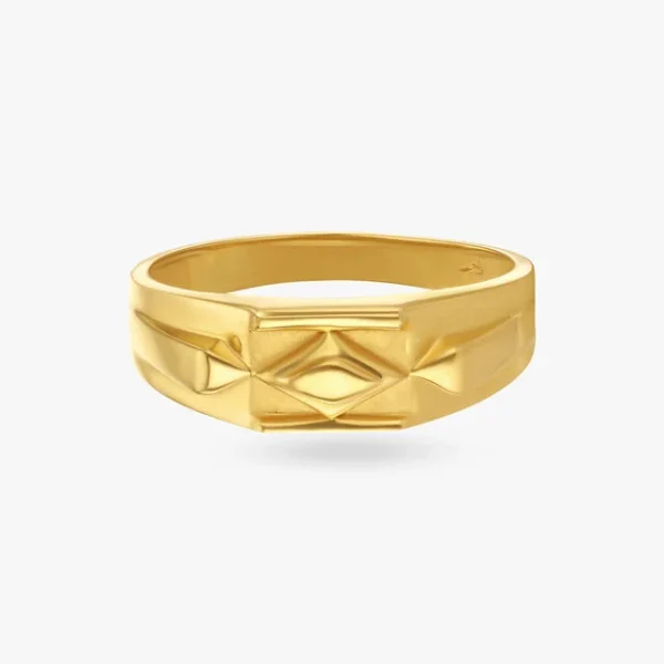 Geometric Pattern Gold Finger Ring - Image 3