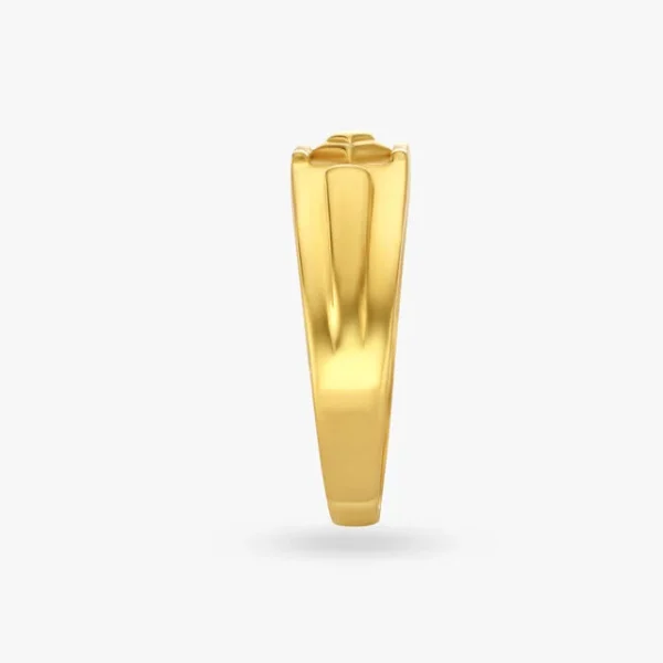 Geometric Pattern Gold Finger Ring - Image 2