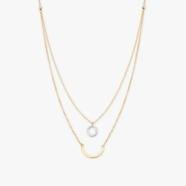 Dual Pendant Gold Necklace