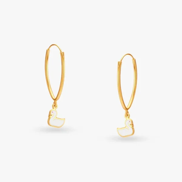 Playful Duck Hoop Earrings for Kids