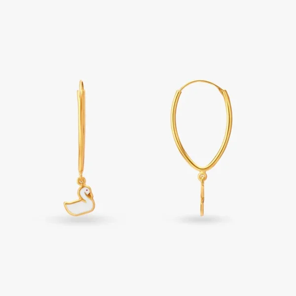 Playful Duck Hoop Earrings for Kids - Image 3