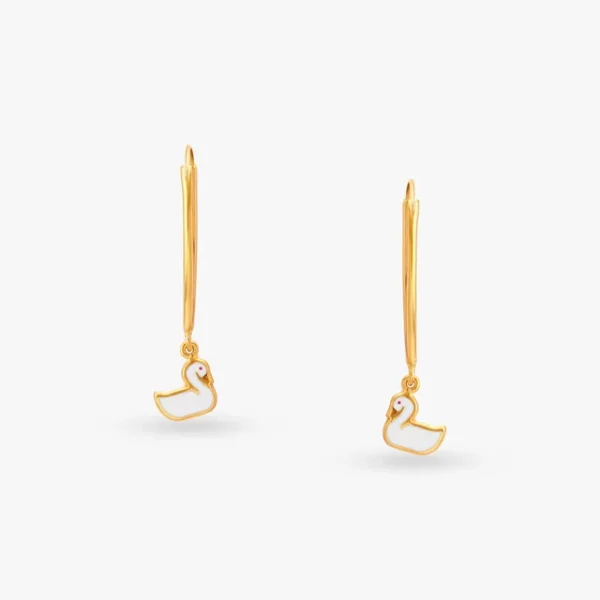 Playful Duck Hoop Earrings for Kids - Image 2
