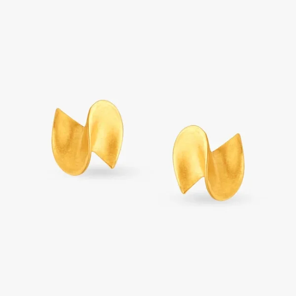 Twist of Elegance Gold Stud Earrings