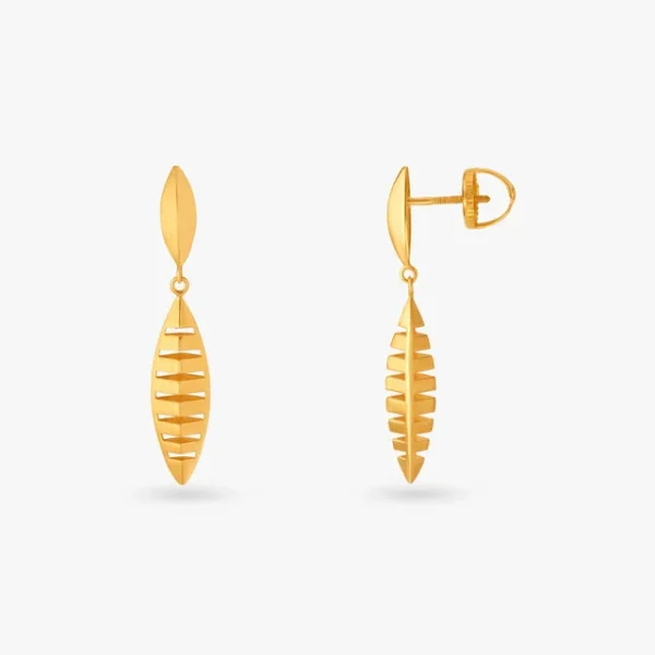 Chic Geometric Gold Drop Earrings - Image 2