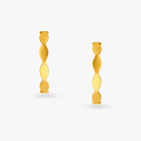Geometric Gold Demi Hoop Earrings - Image 2