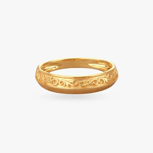 Engraved Gold Finger Ring For Men - Image 3