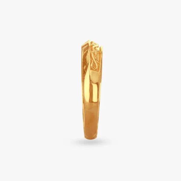 Engraved Gold Finger Ring For Men - Image 2