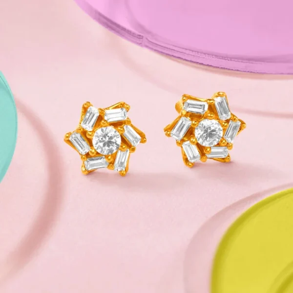 Stunning Gold Stud Earrings for Kids - Image 4