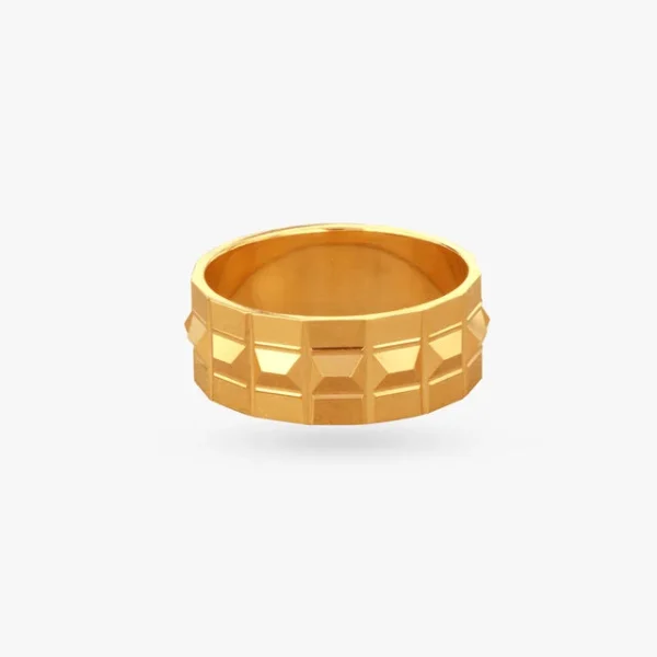 Sculpted Perfection Gold Finger Ring for Men - Image 4