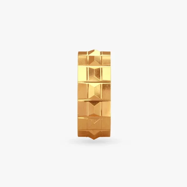 Sculpted Perfection Gold Finger Ring for Men - Image 3