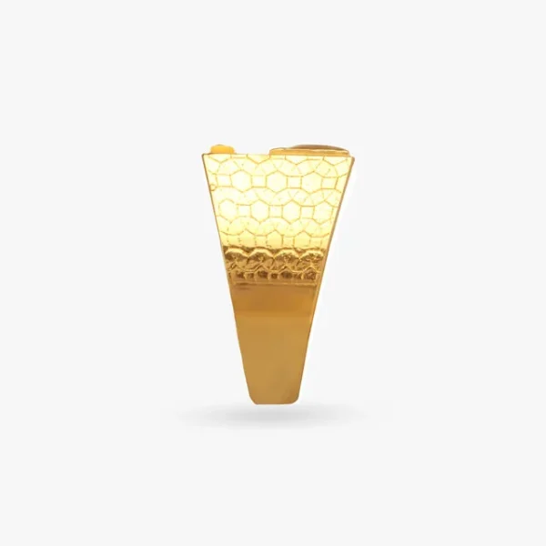 Grid Luxe Gold Finger Ring for Men - Image 2