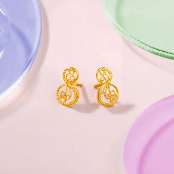 Twirling Filigree Stud Earrings for Kids