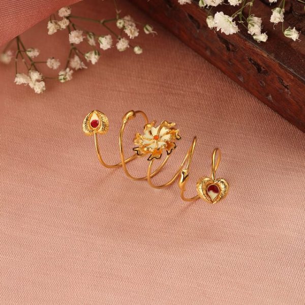 Temple Design Inspired Gold Finger Ring