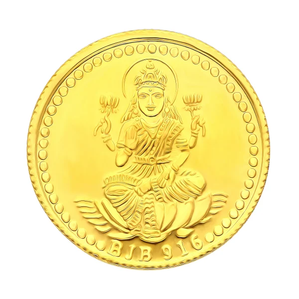 2 gm Goddess Lakshmi 22K 916 BIS Hallmarked Gold Coin