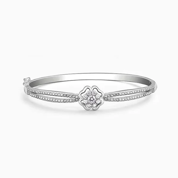 Silver Zircon Flower Bracelet - Image 5