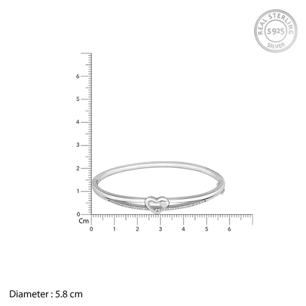 Silver Minimal Heart Bracelet - Image 2