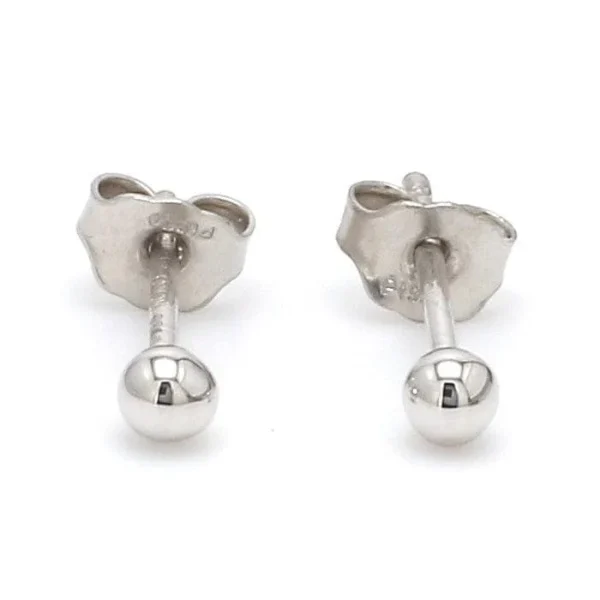 3mm Platinum Ball Earrings Studs JL PT E 182