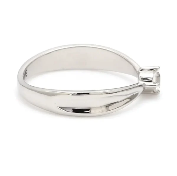 Platinum Ring with Raised Solitaire for Women JL PT 400 - Image 2