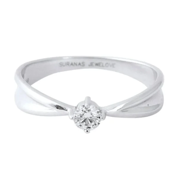 Platinum Ring with Raised Solitaire for Women JL PT 400