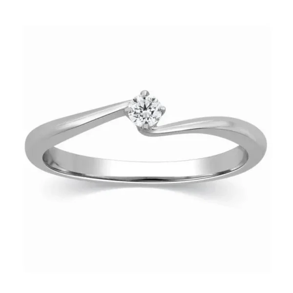 Single Diamond Platinum Ring for Women SJ PTO 304